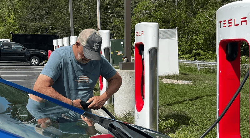 Tesla Superchargers For Non-Tesla EVs On The Mass Pike!