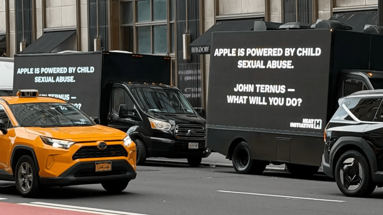 Child safety protesters target Apple Fifth Avenue at iPhone 18 Pro release