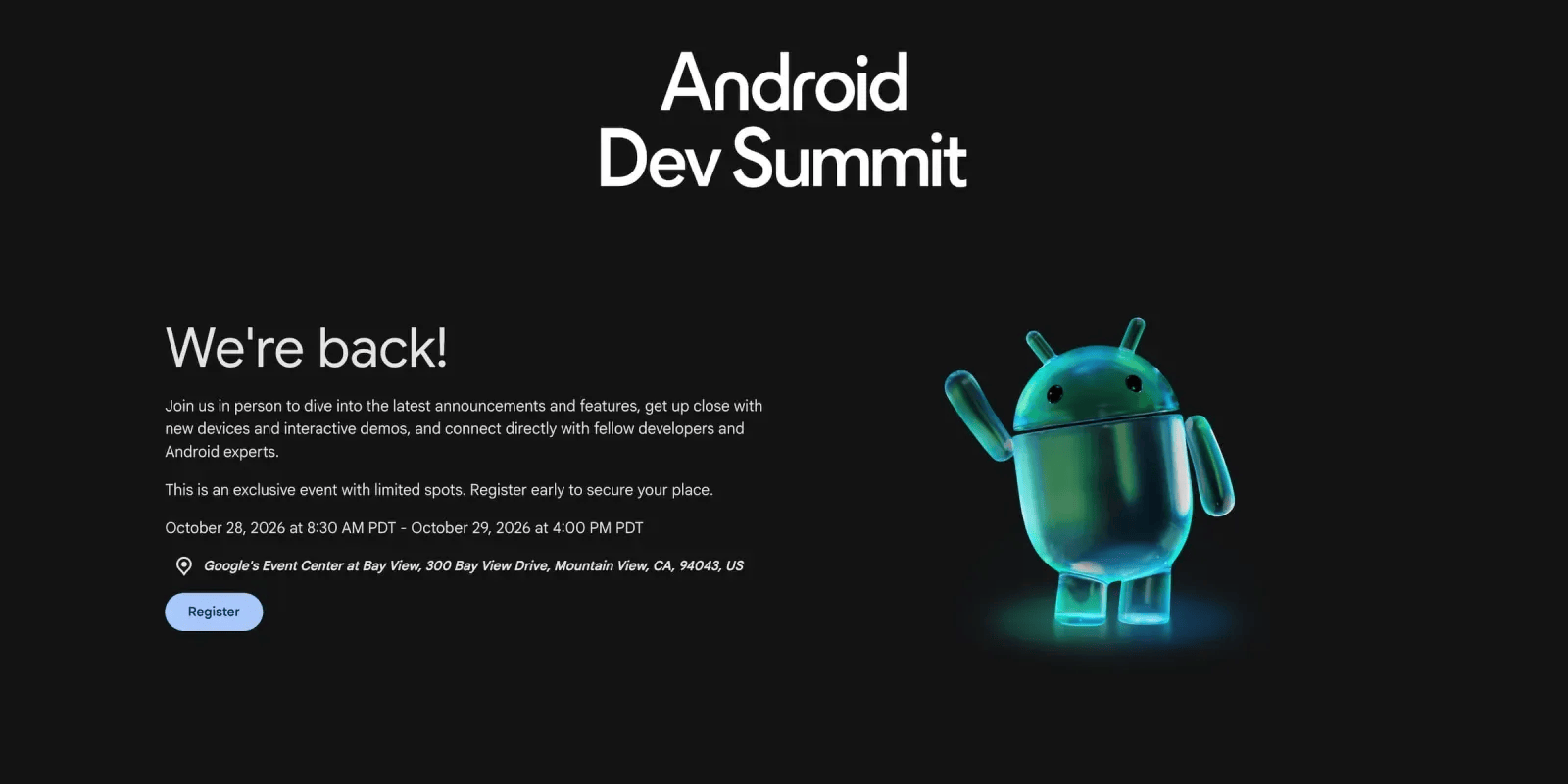 Google brings back Android Dev Summit with Android 18 ‘powerful new graphics features’ tease