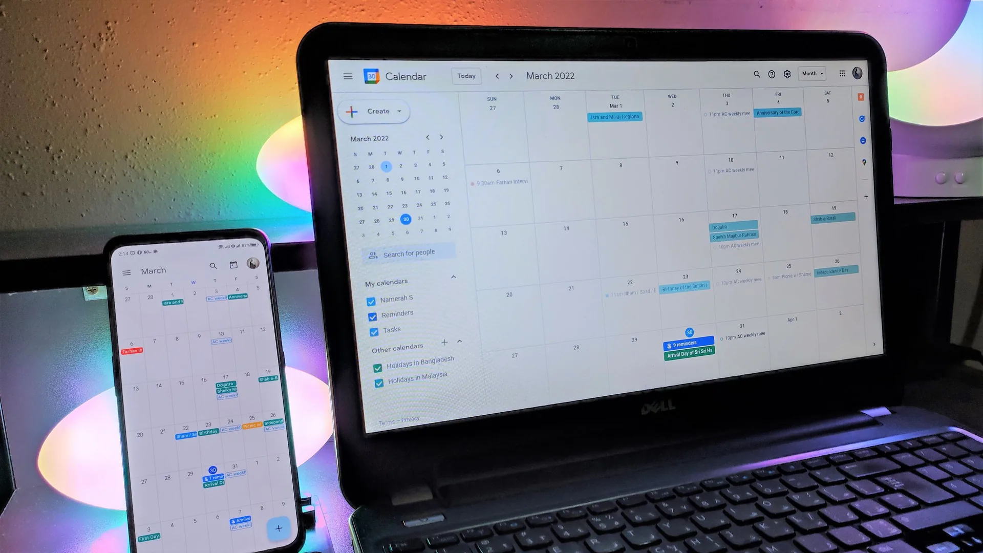 Google Calendar now shows three time zones at once