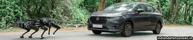 Strider Robotics’ M3 Quadruped Robot Tows Honda Amaze In Landmark Heavy-Payload Demonstration