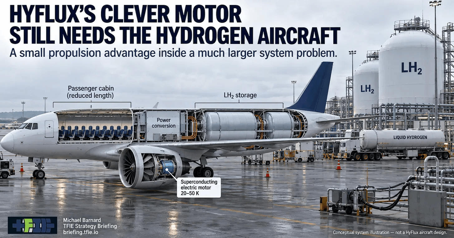 HyFlux’s Superconducting Motor Might Work. Hydrogen Aviation Is The Hard Part.