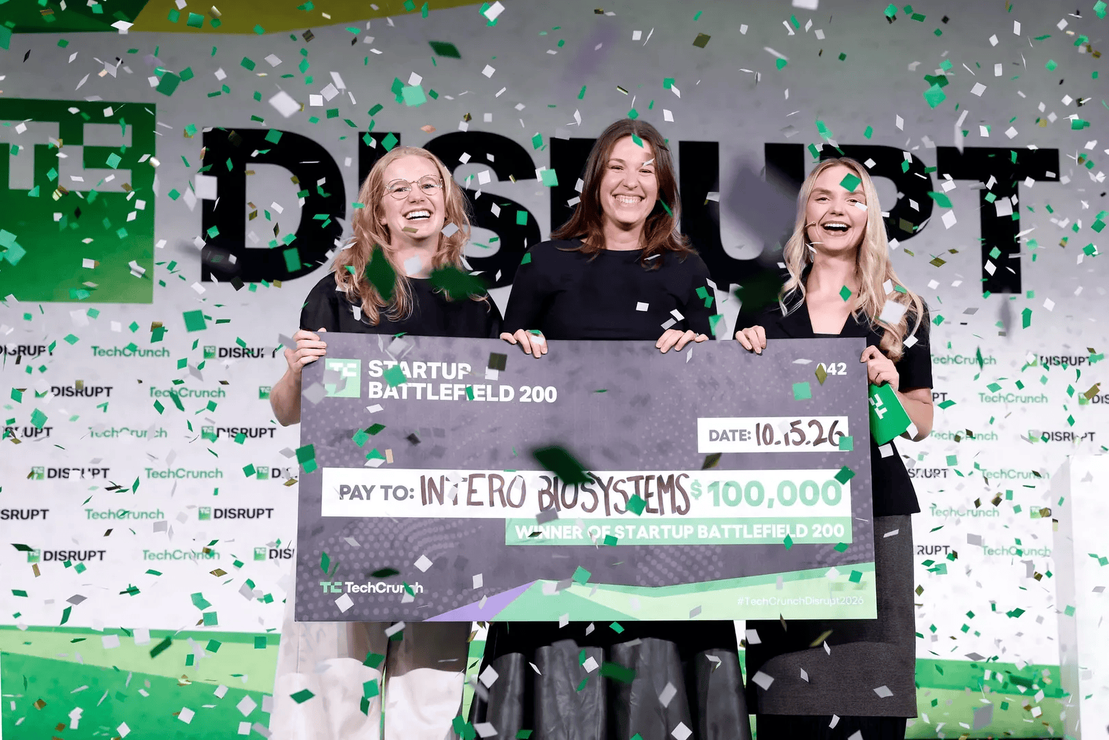And the winner of Startup Battlefield at Disrupt 2026 is: Intero Biosystems