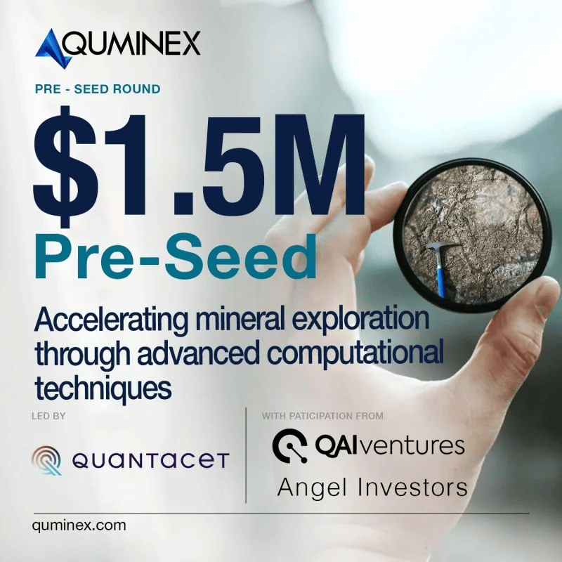 Quminex Raises $1.5M CAD ($1.06M USD) Pre-Seed Round Led by Quantacet and QAI Ventures to Advance Mineral Discovery Platform