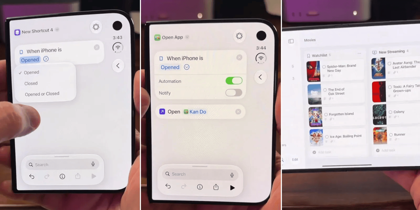 Watch the iPhone Duo run a Shortcuts automation when it is opened or closed [Video]