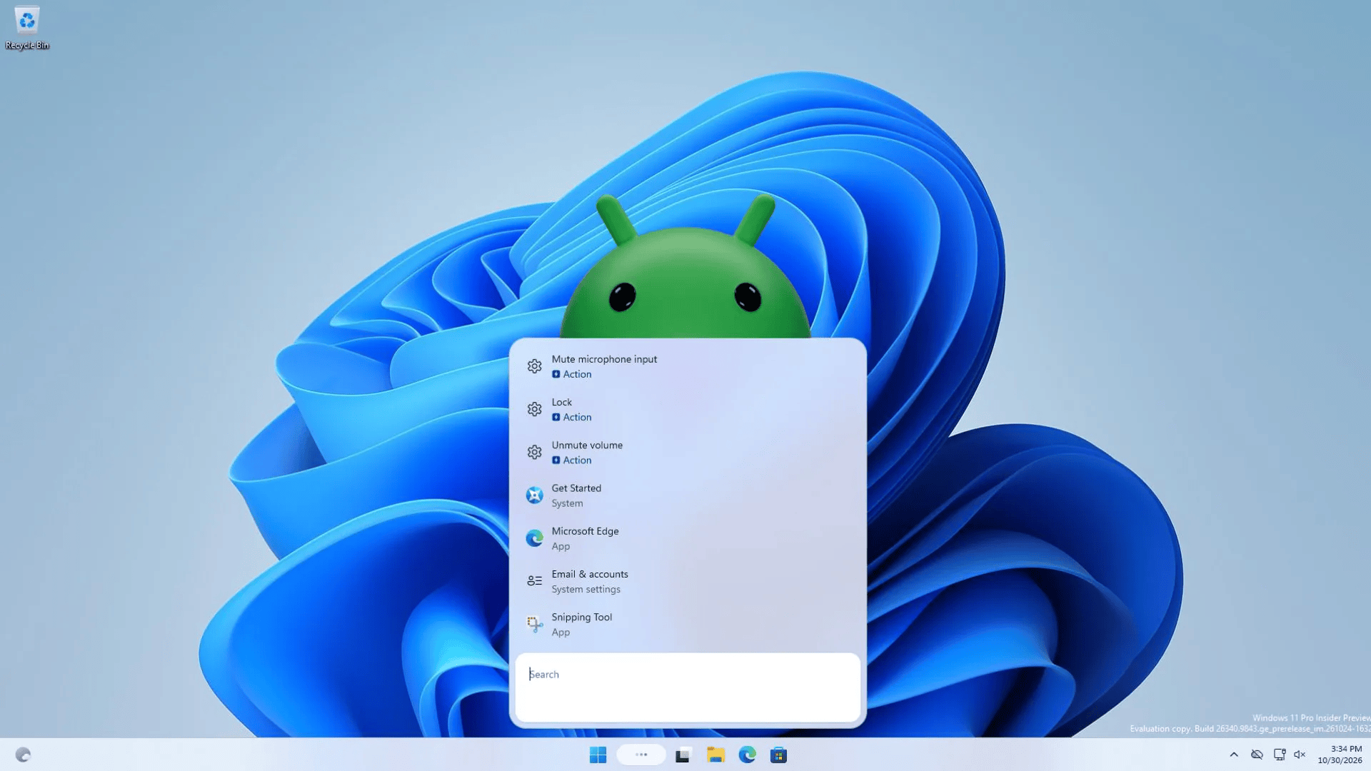 Microsoft killed Android apps on Windows 11, but they’re back in taskbar Search, streamed from your phone