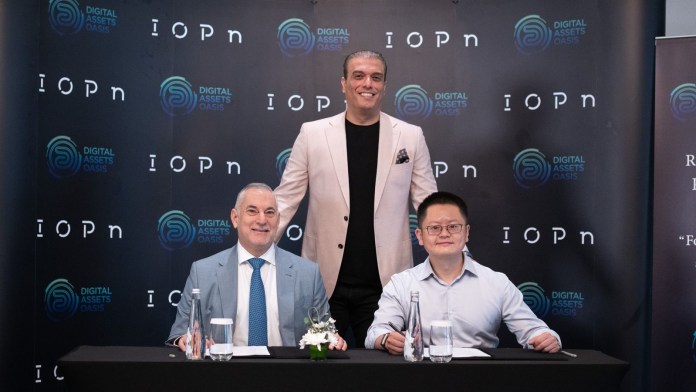 From Left: Dr. Sameer Al Ansari, CEO of RAK DAO, Mr. Mojtaba Asadian, Founder and CEO of IOPn and Mr Bill Qian, Managing Director & Chief Investment Officer of Phoenix Group. 