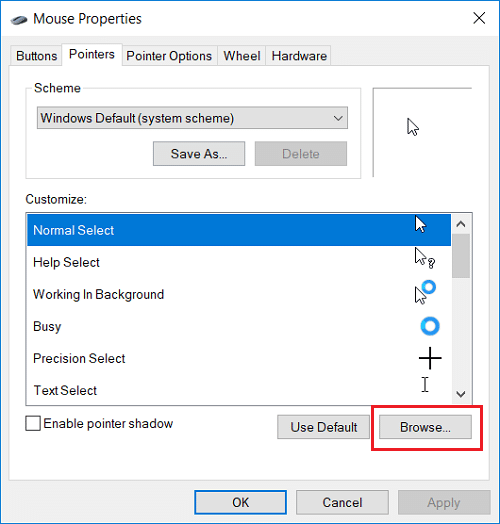 How to change Mouse Pointer in Windows 10 (7) How to change Mouse Pointer in Windows 10 (7)