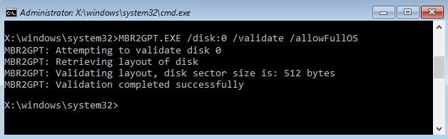 Mbr2gpt windows. Mbr2gpt windows