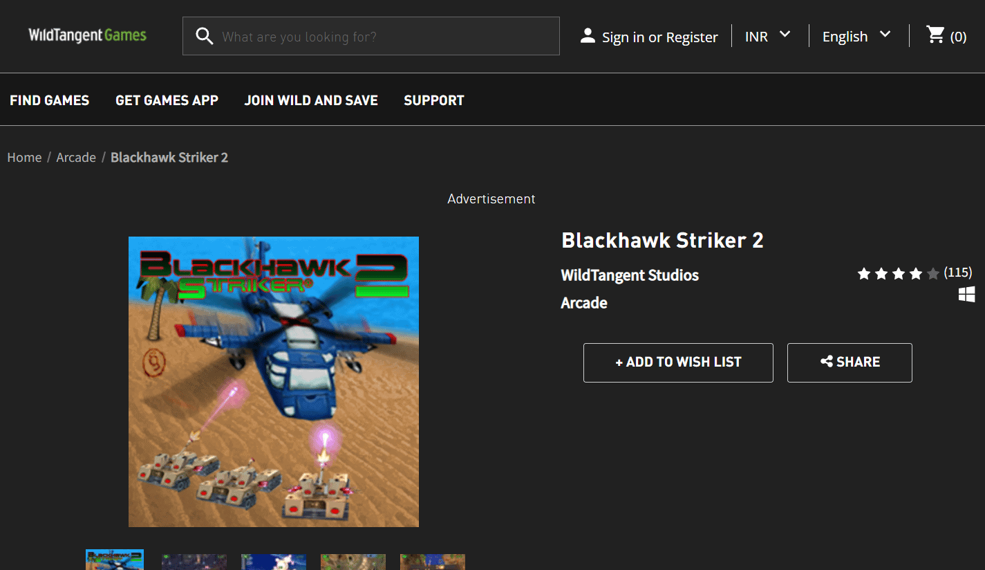 What Is WildTangent Games TechCult Blackhawk Striker 2 