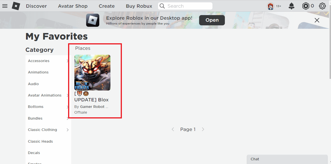 How To See Your Favorite Items On Roblox TechCult Category Places 