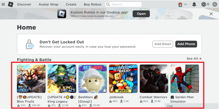 How To See Your Favorite Items On Roblox TechCult Select A Game 768x385 