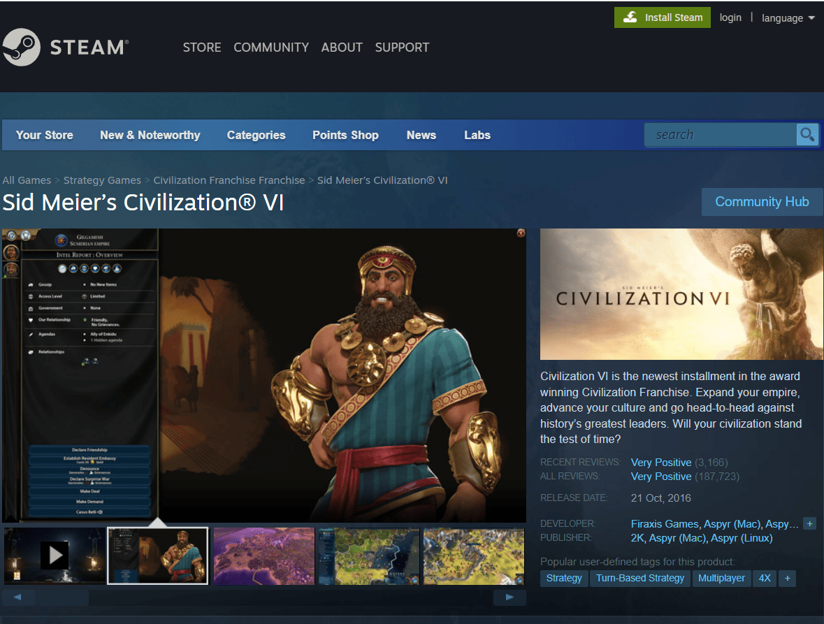 Top 25 Most Played Games On Steam TechCult Sid Meiers 6 