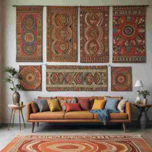 Bold African Textiles as Wall Hangings