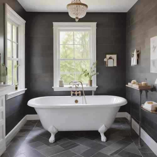 Clawfoot Tub with Modern Flooring 1