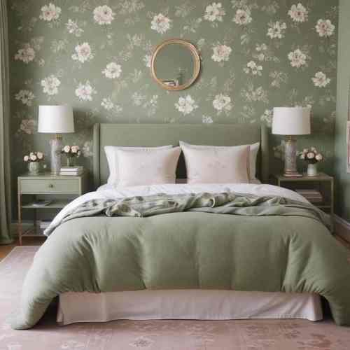 38 Dreamy Sage Green Bedroom Ideas for a Calm & Cozy Escape 12 Floral Patterns