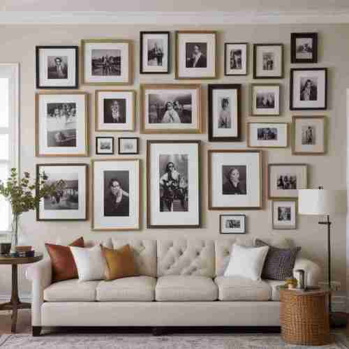 Gallery Wall with Mixed Frames