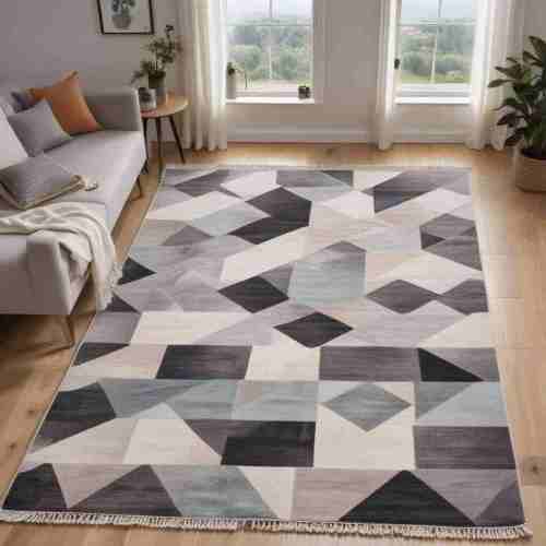40 Sleek Minimalist Decor Ideas for a Calm and Contemporary Home 9 Geometric Rugs