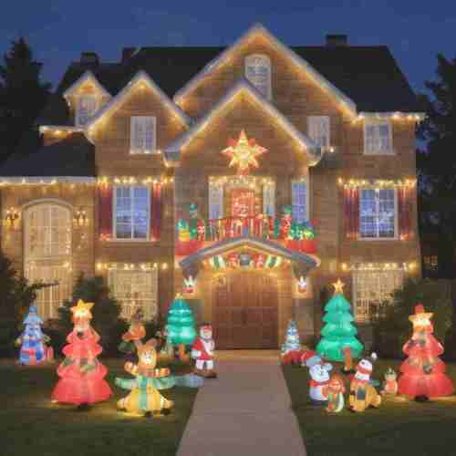 36 Dazzling Outdoor Christmas Light Ideas to Spark Holiday Magic 25 Inflatable Light Displays