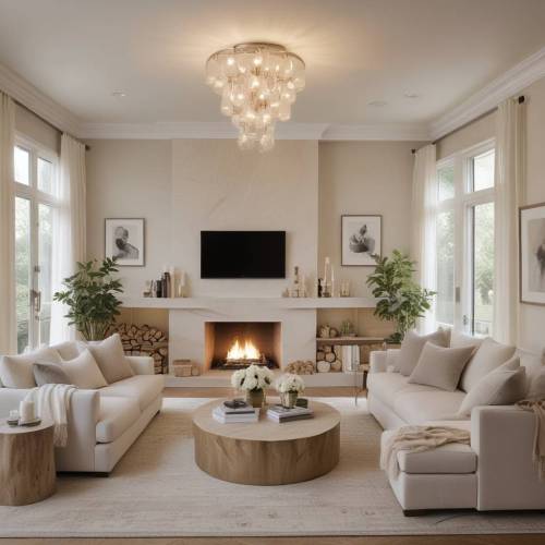 37 Modern Neutral Living Rooms That Feel Like a Breath of Fresh Air 11 Install Layered Lighting