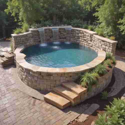 39 Chic Above-Ground Pool Ideas to Elevate Your Backyard Summer Fun 8 Integrated Waterfall