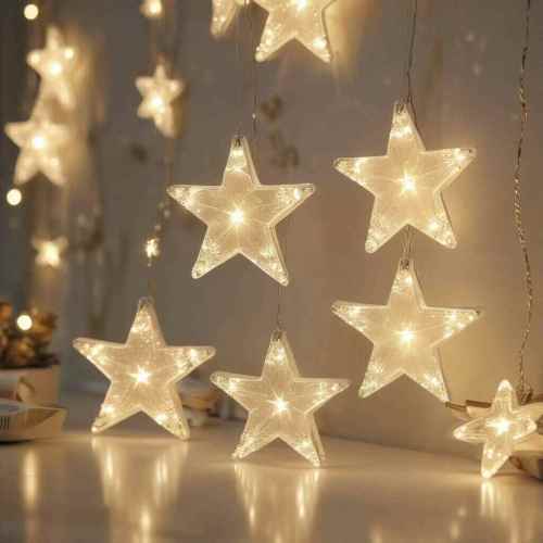 37 Heartwarming Christmas Aesthetic Ideas for a Cozy & Magical Holiday Home 15 LED Stars