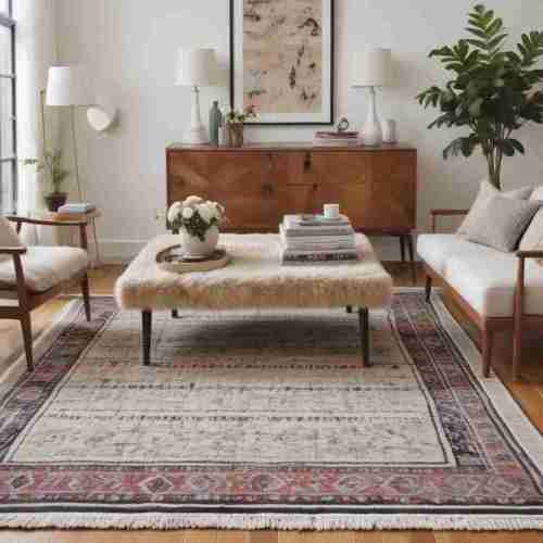 36 Fresh Modern Traditional Decor Ideas for Classic Comfort with a Twist 9 Layered Rugs 3