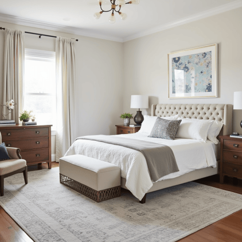37 Cozy Guest Bedroom Ideas So Inviting, Your Guests Won’t Want to Leave 10 Layered Rugs