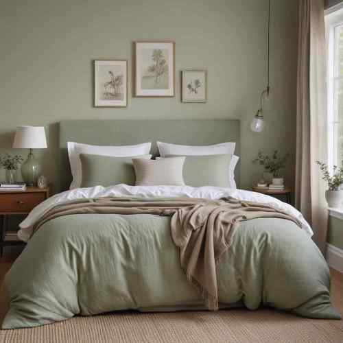 38 Dreamy Sage Green Bedroom Ideas for a Calm & Cozy Escape 26 Linen