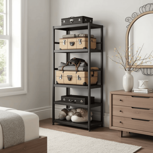 37 Cozy Guest Bedroom Ideas So Inviting, Your Guests Won’t Want to Leave 5 Luggage Rack