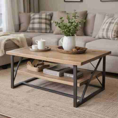 40 Stylish Modern Farmhouse Decor Ideas for a Cozy and Inviting Home 39 Rustic Coffee Table 1