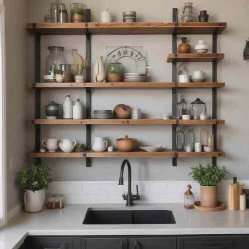 34 Stylish Modern Rustic Decor Ideas to Bring Warmth and Cozy Charm 16 Rustic Open Shelving