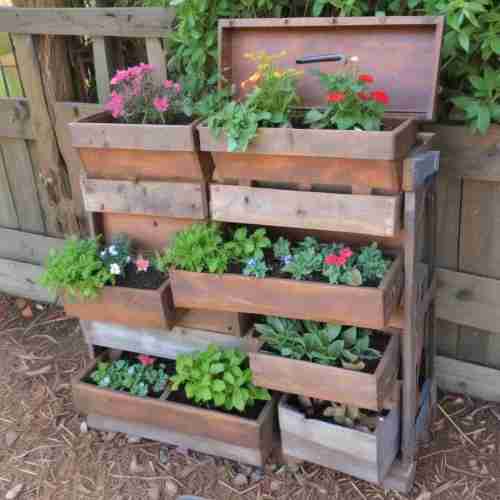 35 Fun DIY Yard Art Ideas to Bring Personality and Charm to Your Outdoor Space 6 Rustic Toolbox Planters