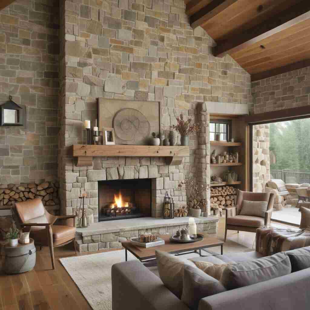 Stone Fireplace 1