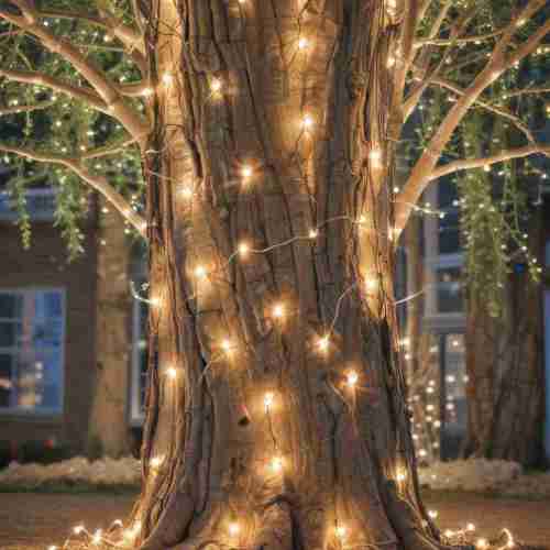 36 Dazzling Outdoor Christmas Light Ideas to Spark Holiday Magic 26 Tree Trunk Wraps
