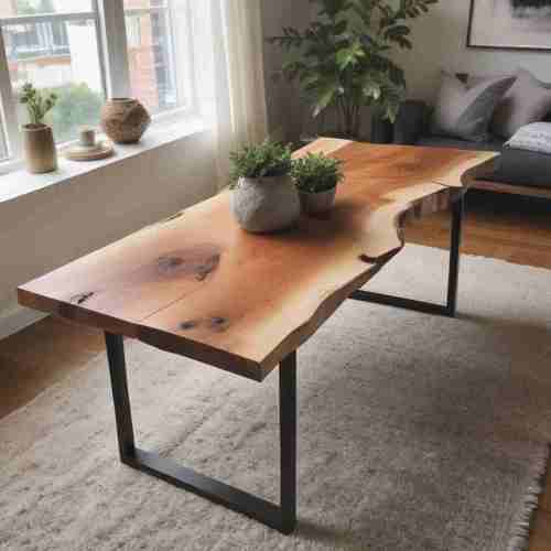 40 Modern Earth-Toned Decor Ideas for a Cozy and Natural Home 40 Live Edge Table
