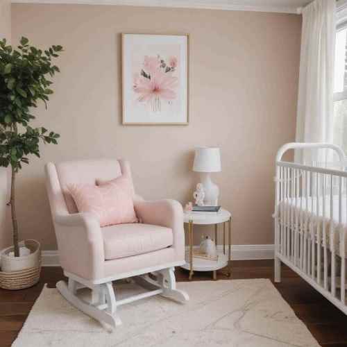 36 Adorable Baby Girl Nursery Ideas for Stylish Small Spaces 35 Space saving glider or Rocking Chair 1