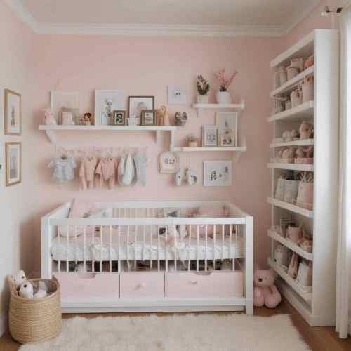 36 Adorable Baby Girl Nursery Ideas for Stylish Small Spaces 8 Vertical Storage