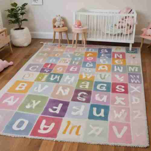38 Sweet and Stylish Baby Girl Nursery Ideas for Cherished Beginnings 21 Alphabet Rug