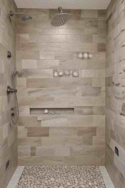 38 Trendy Shower Tile Ideas to Transform Small Bathrooms with Style 6 Pebble Tile