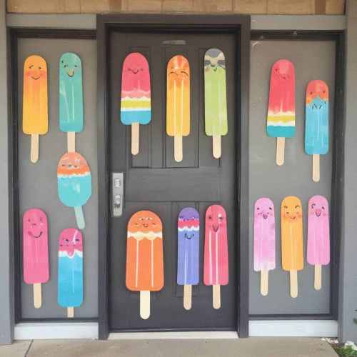40 Creative DIY Summer Classroom Door Ideas for a Fun and Cheerful Welcome 12 Popsicles