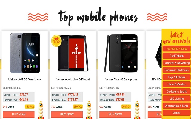 GearBest Dettaglio della promozione relativa agli smartphones