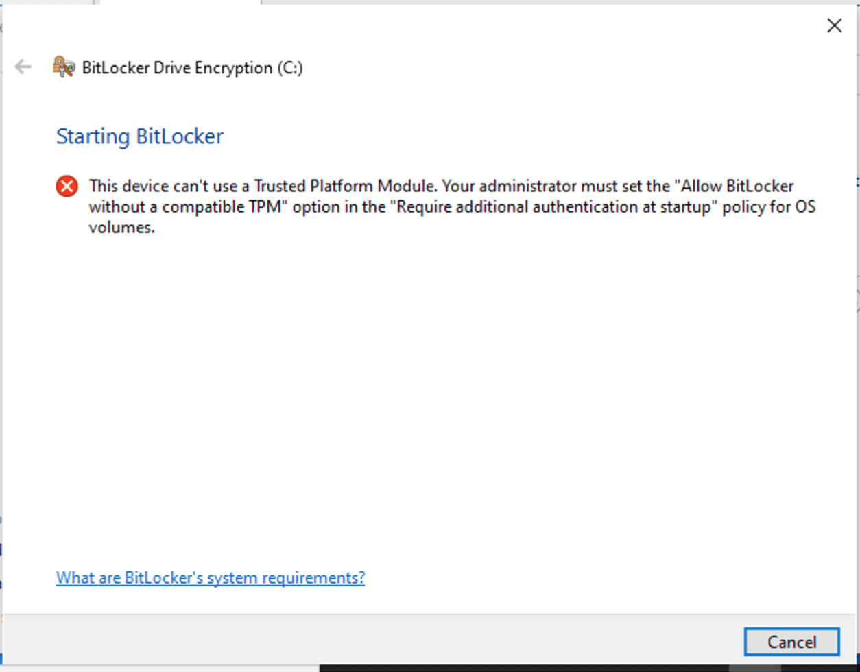 How to fix your device cannot use a Trusted Platform Module Allow