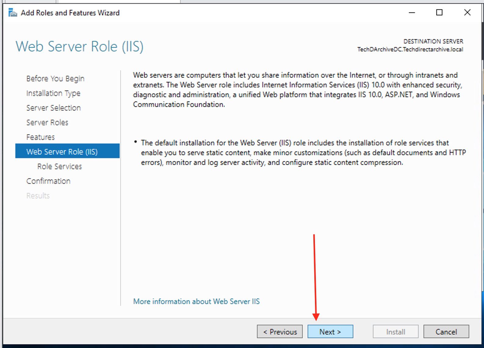 Add and remove IIS Web Server on Windows Server