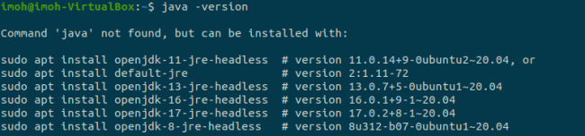 Java not installed on Ubuntu 20.04