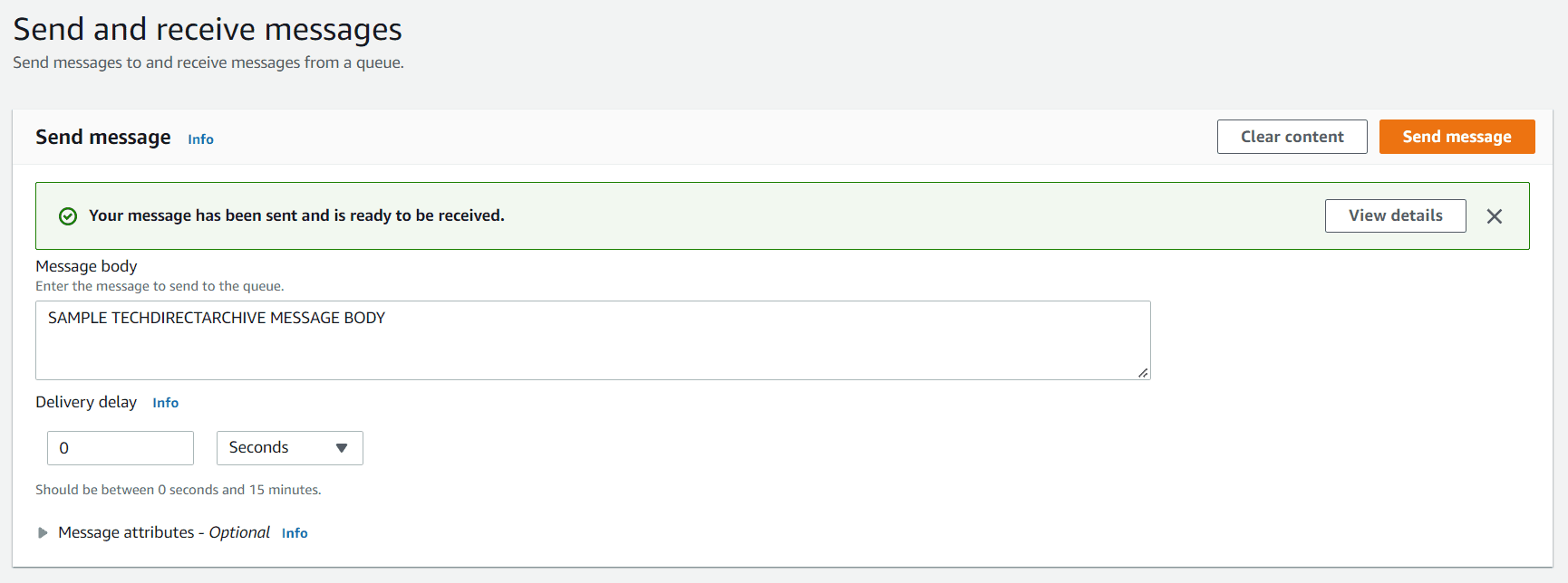 How to trigger SQS from a Lambda Function in the same account