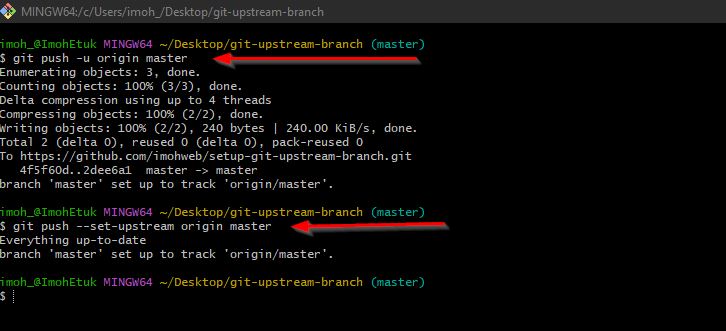 How to set up and use an upstream branch in Git