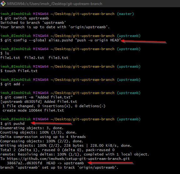 How to set up and use an upstream branch in Git