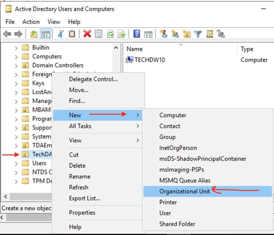 Delete or Rename and Create a Protected Organisation Unit in AD