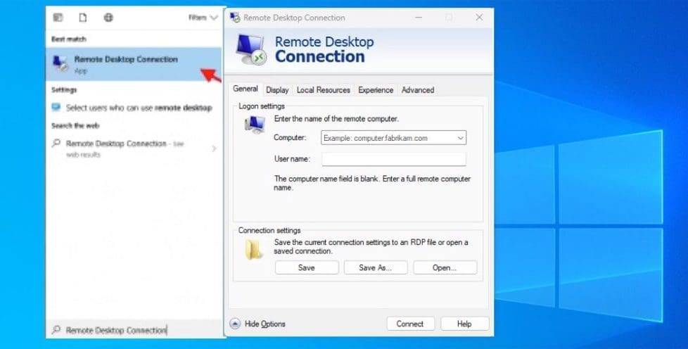 RDP Configuration Settings: Connect automatically to RDP session ...